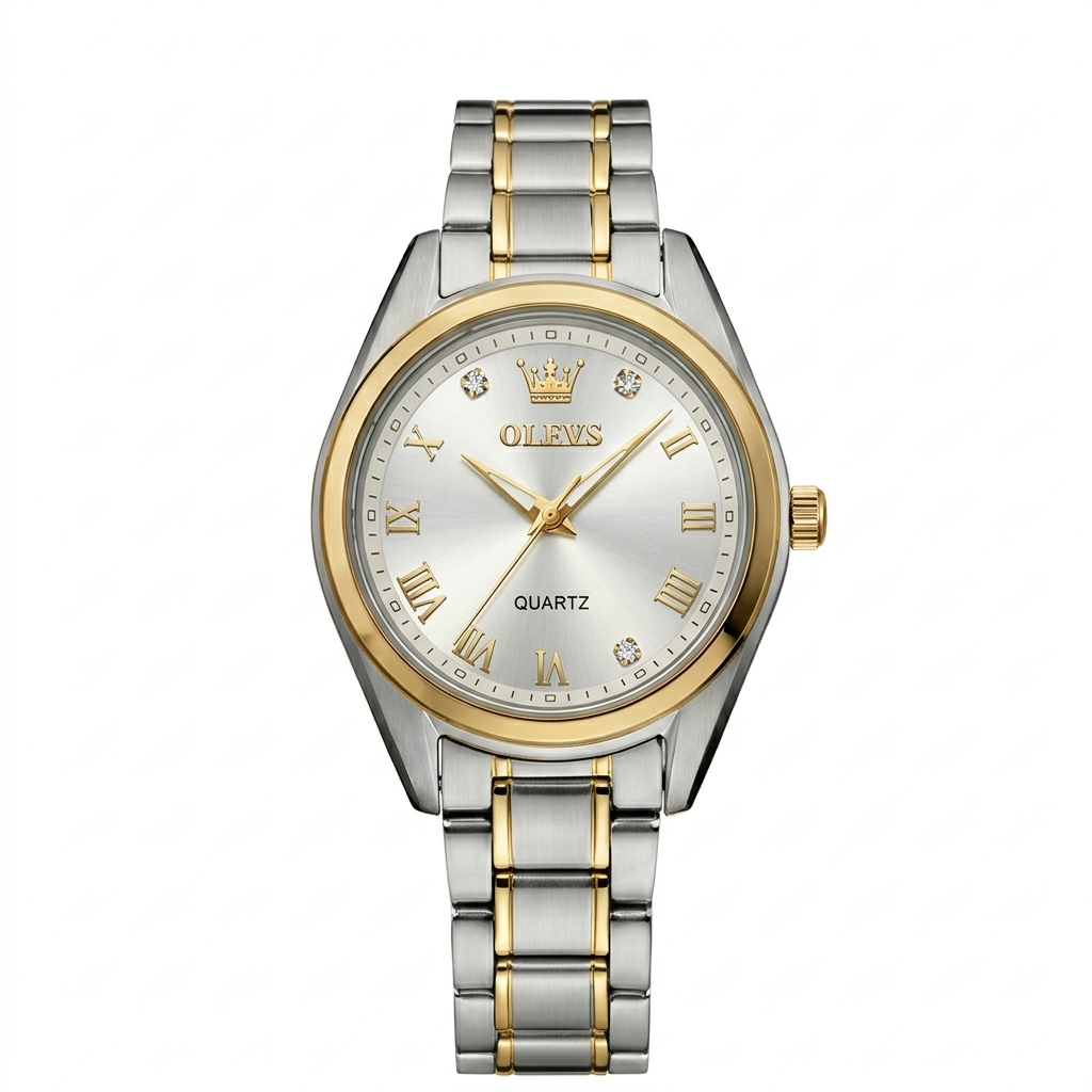 Montre OLEVS en acier inoxydable composé de cristaux prémium