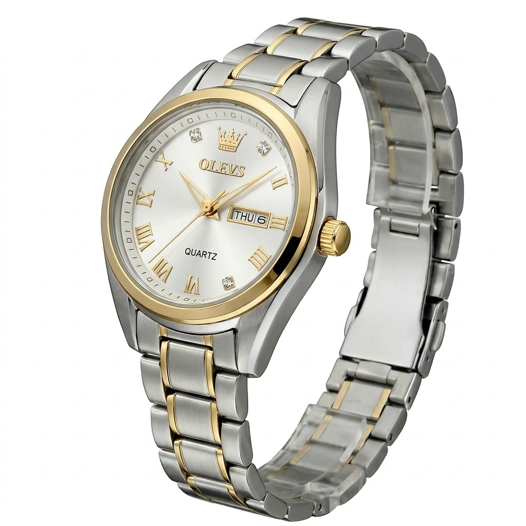 Montre OLEVS 3 -ème génération en acier inoxydable composé de cristaux prémium