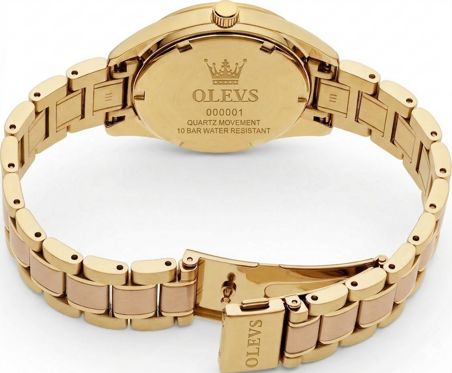 Montre OLEVS gold en acier inoxydable composé de cristaux prémium